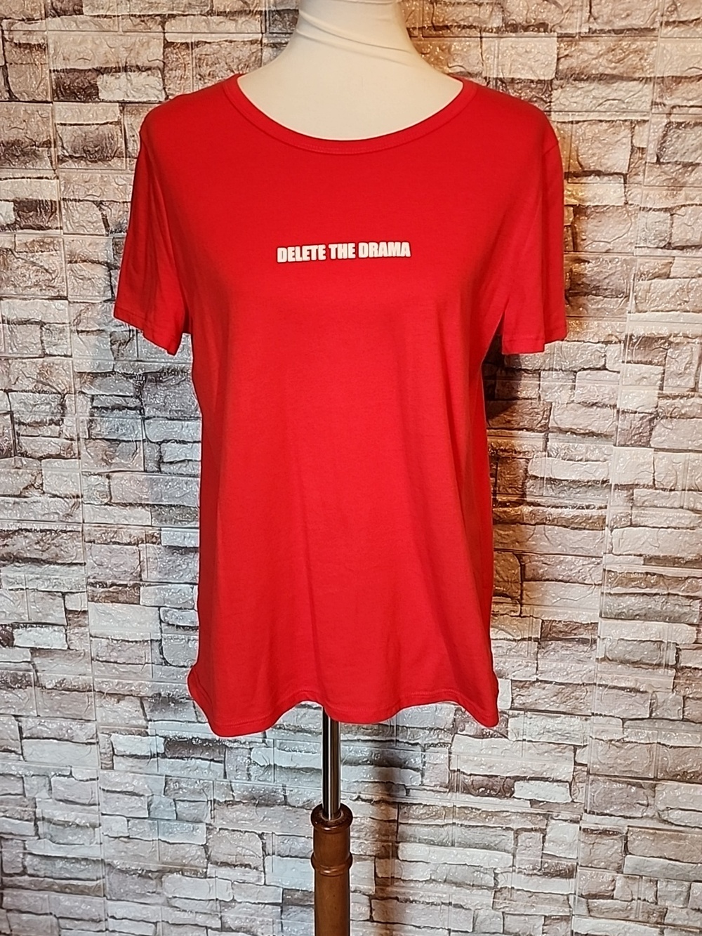 Zara Delete the Drama Red Short Sleeve T-Shirt